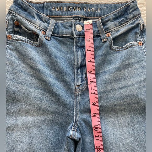 AE Dreamy Drape Stretch Super High Rise Baggy Wide-Leg Medium Bright Indigo 000 - Picture 15 of 16